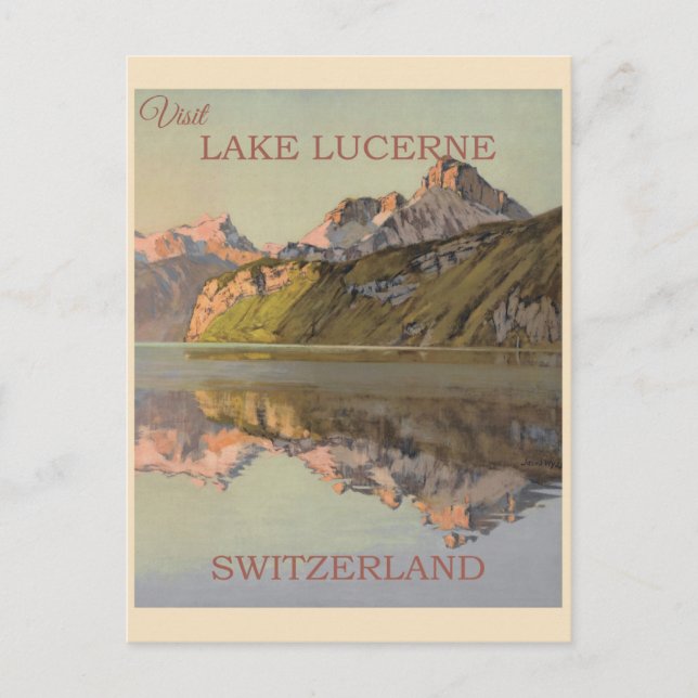 Vintage Schweiz Sjö Lucerne Swiss Travel Vykort (Framsida)