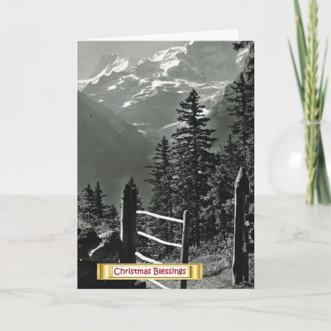Vintage schweiziska Jungfrau, julvälsignelser Helgkort (Framsida)