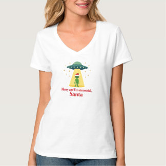 Vintage Sci Fi Alien Christmas UFO For Santa Fans T Shirt