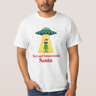 Vintage Sci Fi Alien Jul UFO För Santa Fans T Shirt