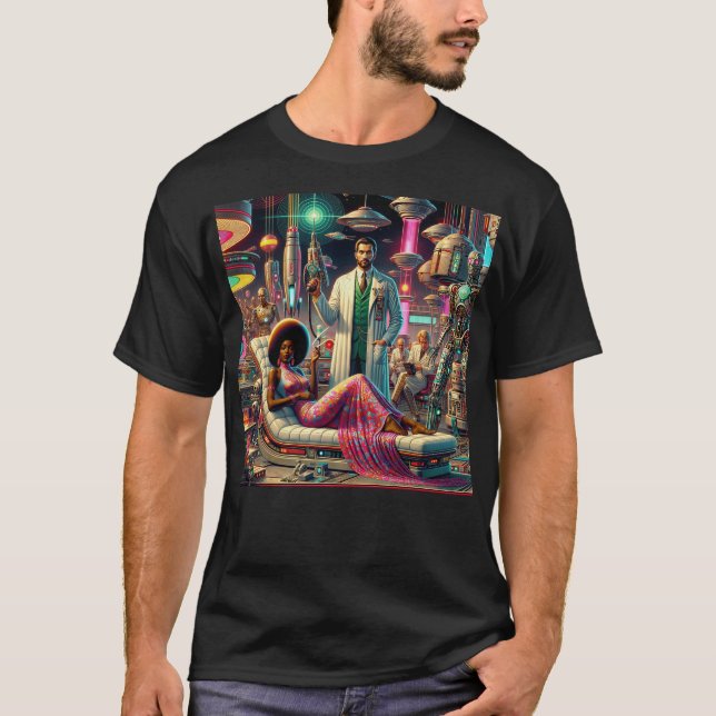 Vintage Sci-Fi Aliens T Shirt (Framsida)