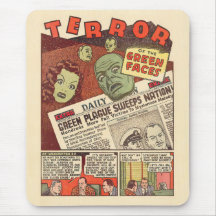 Vintage Sci-Fi Äventyr-fel i Grönt Ansikte