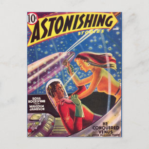 Vintage Sci Fi bok täcker konst Space kärlek Vykort
