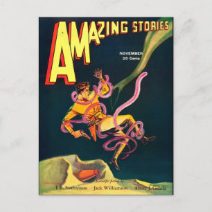 Vintage Sci Fi bok täcker konst Vykort