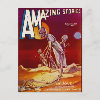 Vintage Sci Fi bok täcker konsten Alien Insektrare Vykort