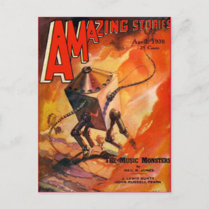 Vintage Sci Fi bok täcker konsten Robots 1938 Vykort