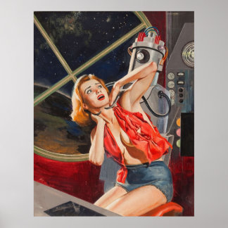 Vintage Sci-Fi-Illustration - Robot Captive Poster
