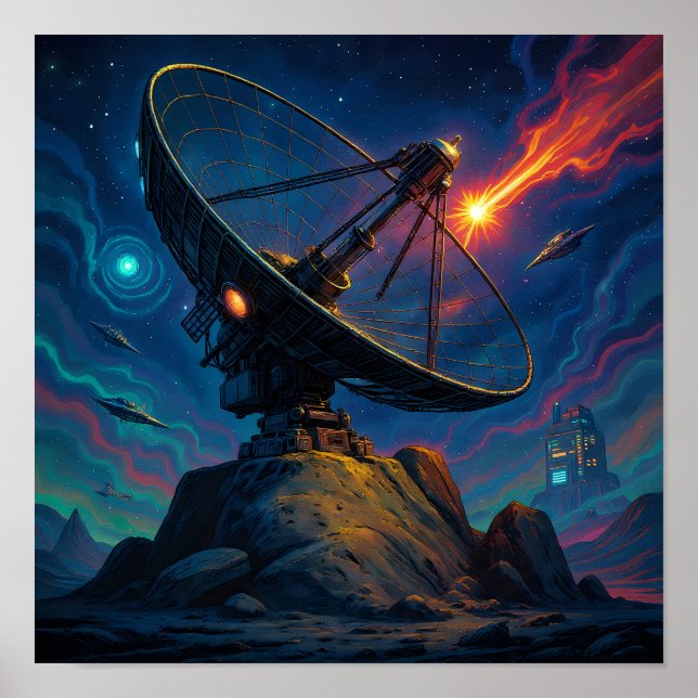 Vintage Sci-Fi Movie Poster Canvas Wall Art (Framsidan)