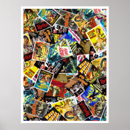 Vintage Sci-Fi & Skräckfilmsaffisch Collage Poster