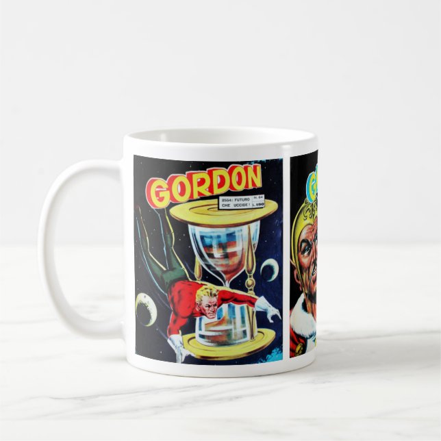 Vintage Sci-Fi Tecknad Bokar Kaffemugg (Vänster)
