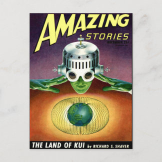 Vintage Sci Fi-teckning Vykort
