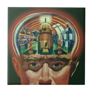 Vintage Science fiction, Alien Brain i laboratorie Kakelplatta