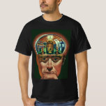 Vintage Science fiction, Alien Brain i laboratorie T-shirt<br><div class="desc">Vintage illustrerar futuristiska Science fiction utomjordingar och robotbilder som visar ett laboratorium för en man med hjärnan exponerad. En klassisk tecknad bok-design med en cyborgforskare med handen till sin hacka med en intensiv blick på hans ansikte och ser ut som om han tänker på framtiden eller kanske bara tänker på...</div>