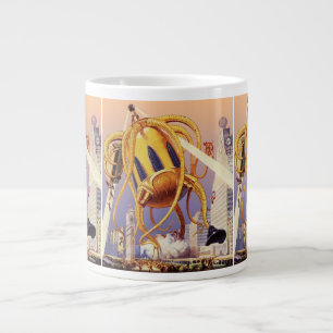 Vintage Science fiction Alien Krig Invasion Octopu Jumbo Mugg