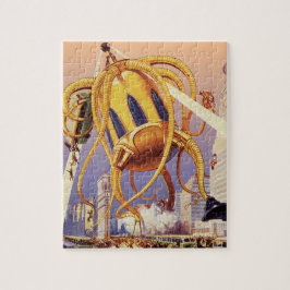 Vintage Science fiction Alien Krig Invasion Octopu Pussel