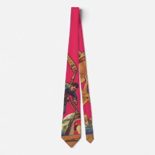 Vintage Science Fiction Alien Robot Fångar Man Slips