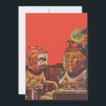 Vintage Science fiction, Alien Steam Punk Helmet<br><div class="desc">Vintage illustration av laboratoriebilden för futuristiska Science fiction. En klassisk 50-sekundersmodell för retrosci med två personer som i framtiden kommunicerar med videohjälmar. En av hjälmarna har en dinosaurier i skärm. En vetenskapsman är ansvarig för maskiner och leder experimentet.</div>