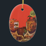 Vintage Science fiction, Alien Steam Punk Helmet Julgransprydnad Keramik<br><div class="desc">Vintage illustration av laboratoriebilden för futuristiska Science fiction. En klassisk 50-sekundersmodell för retrosci med två personer som i framtiden kommunicerar med videohjälmar. En av hjälmarna har en dinosaurier i skärm. En vetenskapsman är ansvarig för maskiner och leder experimentet.</div>