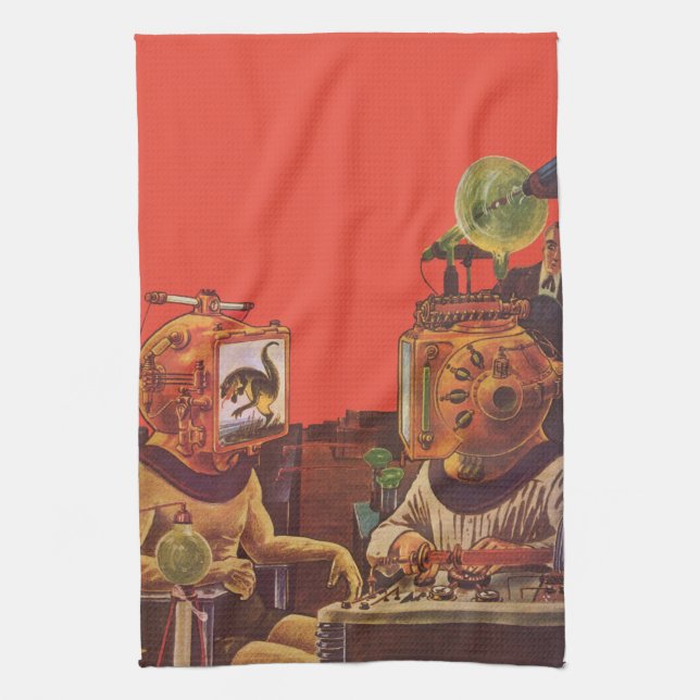 Vintage Science fiction, Alien Steam Punk Helmet Kökshandduk (Vertikal)