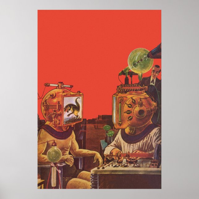 Vintage Science fiction, Alien Steam Punk Helmet Poster (Framsidan)