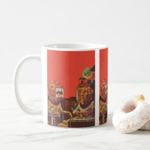 Vintage Science Fiction, Alien Steam Punk hjälmar Kaffemugg