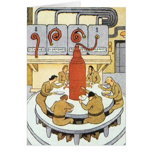 Vintage Science fiction, arbetsmarknadsforskare Ea Hälsningskort (Framsidan)