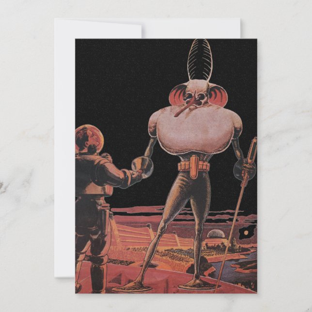 Vintage Science Fiction Astronaut Handskakning Ali (Framsida)