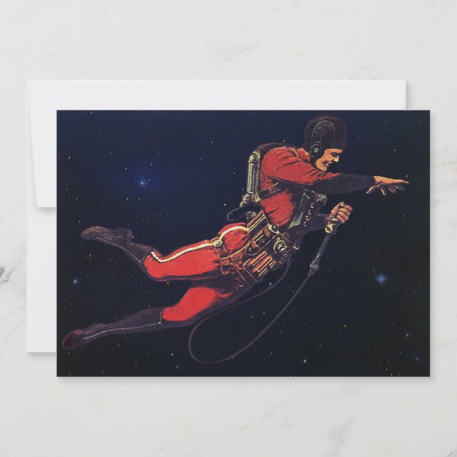 Vintage Science Fiction Astronaut i yttre rymden (Framsida)