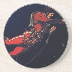 Vintage Science Fiction-astronaut i yttre rymden Underlägg Sandsten