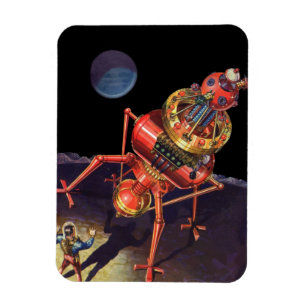 Vintage Science Fiction-astronaut med utomjordisk Magnet