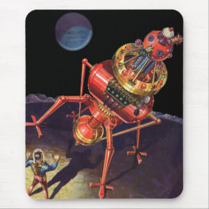 Vintage Science Fiction-astronaut med utomjordisk Musmatta