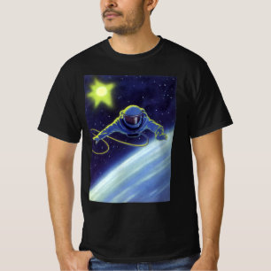 Vintage Science Fiction-astronaut på rymdpromenad Tee Shirt