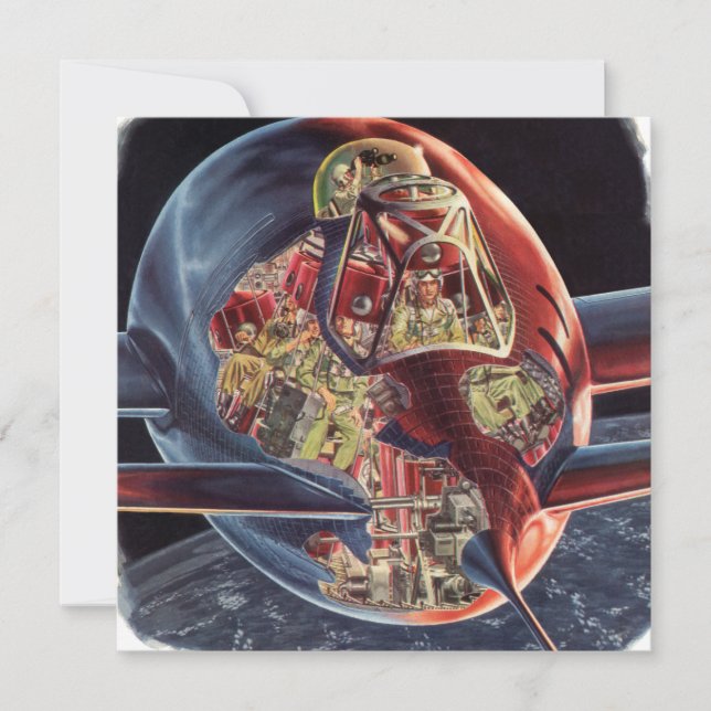 Vintage Science fiction Astronaut Rocket Spacesshi (Framsida)