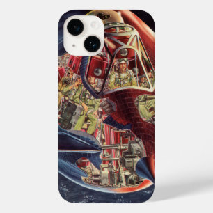 Vintage Science Fiction Astronaut Rymdskepp Raket