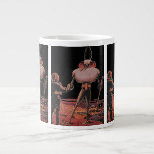 Vintage Science Fiction Astronaut Skakar Hand med Jumbo Mugg