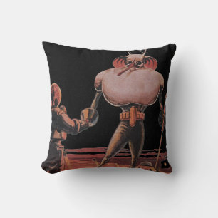 Vintage Science Fiction Astronaut Skakar Hand med Kudde