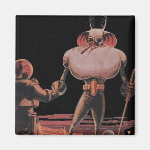 Vintage Science Fiction Astronaut Skakar Hand med Magnet