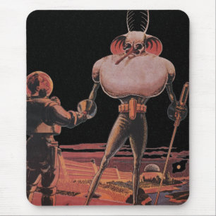 Vintage Science Fiction Astronaut Skakar Hand med Musmatta
