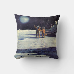 Vintage Science Fiction Astronaut Utomjordingar på Kudde