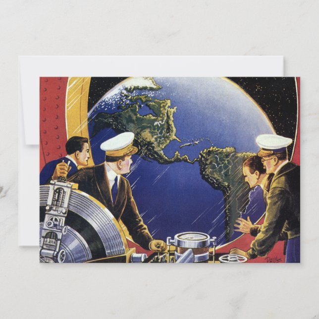 Vintage Science Fiction-astronauter i omloppsbana  (Framsida)