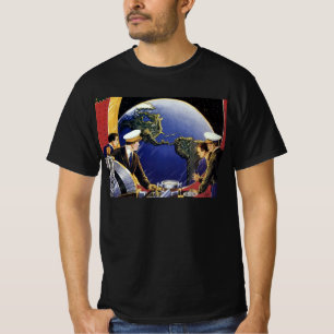 Vintage Science Fiction-astronauter i omloppsbana  Tee Shirt