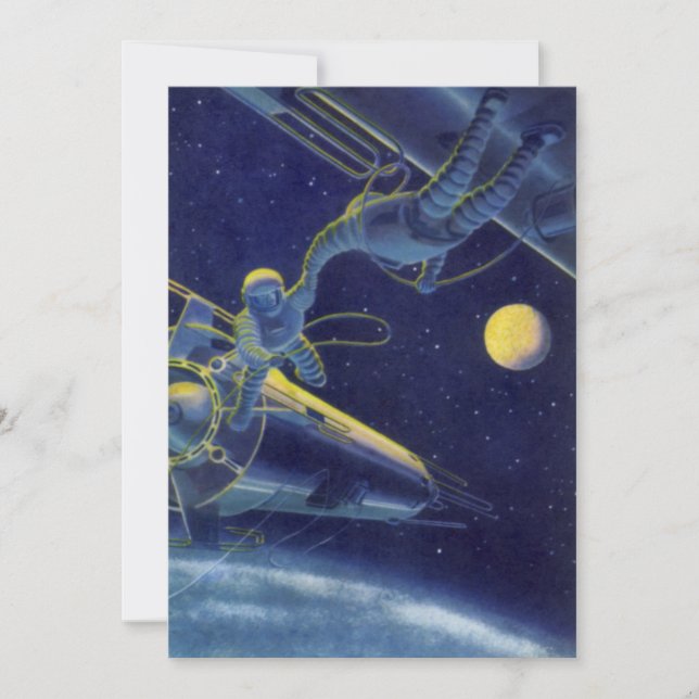 Vintage Science fiction astronauter i Rymden (Framsida)