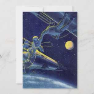 Vintage Science fiction astronauter i Rymden