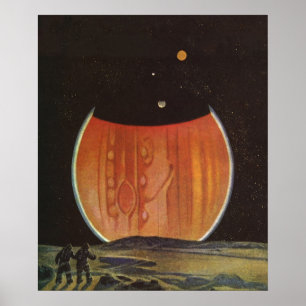 Vintage Science Fiction, Astronauter på Ganymede Poster