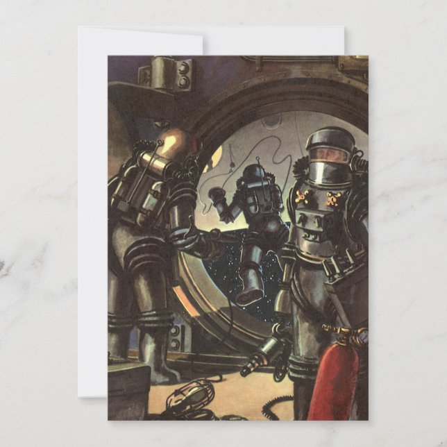 Vintage Science Fiction-astronauter på rymdpromena (Framsida)