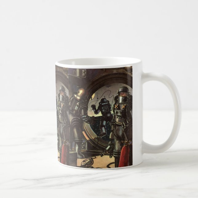 Vintage Science Fiction-astronauter på rymdpromena Kaffemugg (Höger)