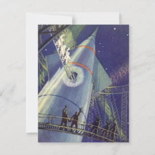 Vintage Science Fiction-astronauter på rymdskepp
