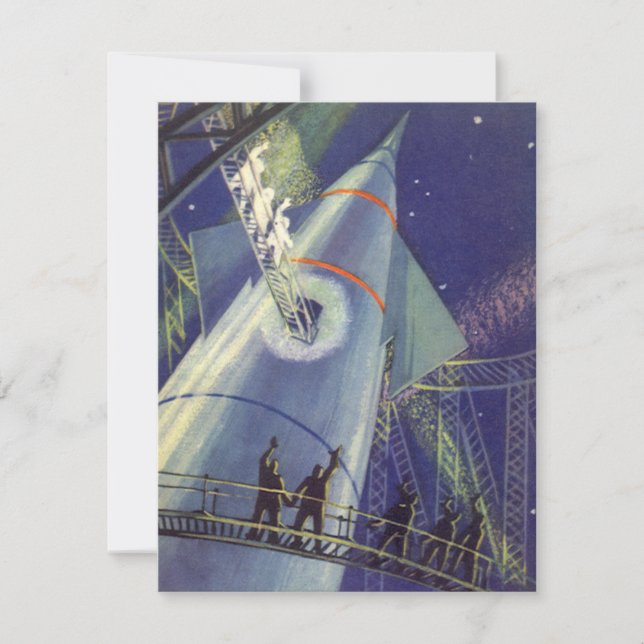 Vintage Science Fiction Astronauter på rymdskepp (Framsida)