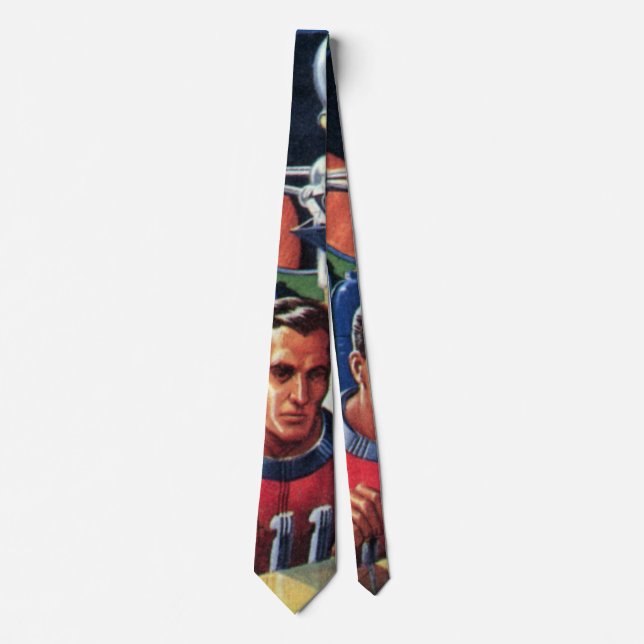 Vintage Science Fiction Astronauter Reparerar en R Slips (Framsida)