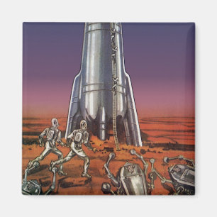 Vintage Science Fiction, Astronauter Skalbaggar Ut Magnet